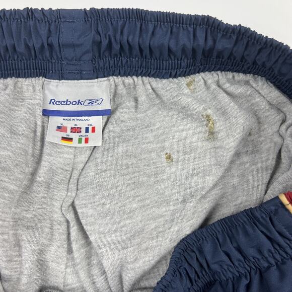 VTG Reebok Track Pants Mens XL Blue Windbreaker Jersey Lined Relaxed Tapered Y2K - Picture 11 of 11